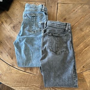 rag & bone Nina high rise ankle in light wash blue and gray - 28